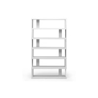 Baxton Studio Fp-6D-White Barnes White Six-Shelf Modern Bookcase